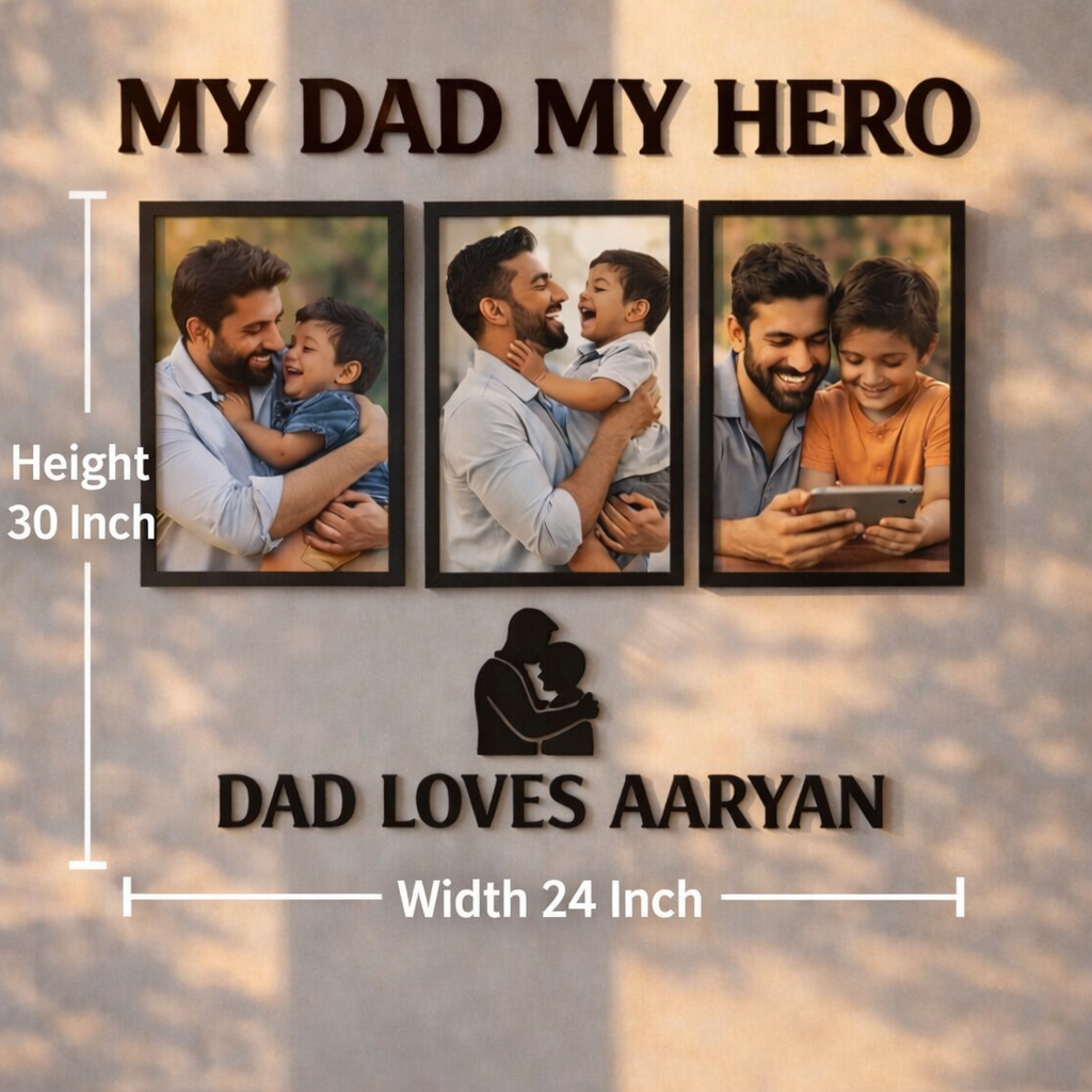 Custom Dad Son/Daughter Photo Frame Set