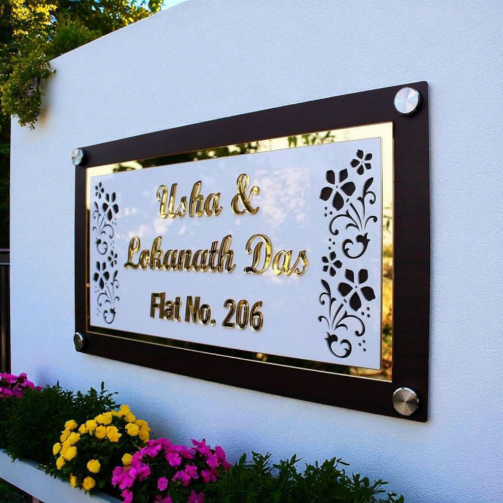 Floral waterproof House Nameplate