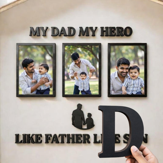 Custom Dad Son/Daughter Photo Frame Set
