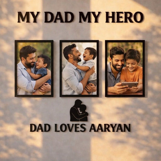 Custom Dad Son/Daughter Photo Frame Set